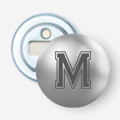 Décapsuleur Monogramme Initial Personnalisé Métal Brossé (Devant)