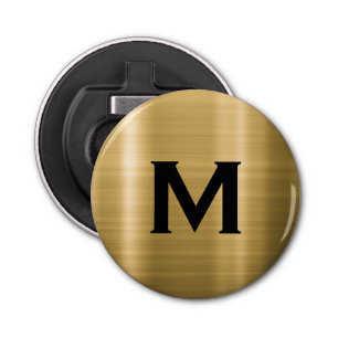 Décapsuleur Monogramme minimal en or brossé noir
