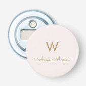 Décapsuleur Monogramme moderne Blush Pink Gold Script (Devant)