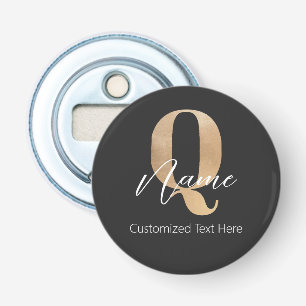 Décapsuleur Monogramme Moderne Initiale Q & Nom Personnalisé