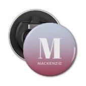 Décapsuleur Monogramme moderne Nom initial Pink Blue Gradient (Devant)