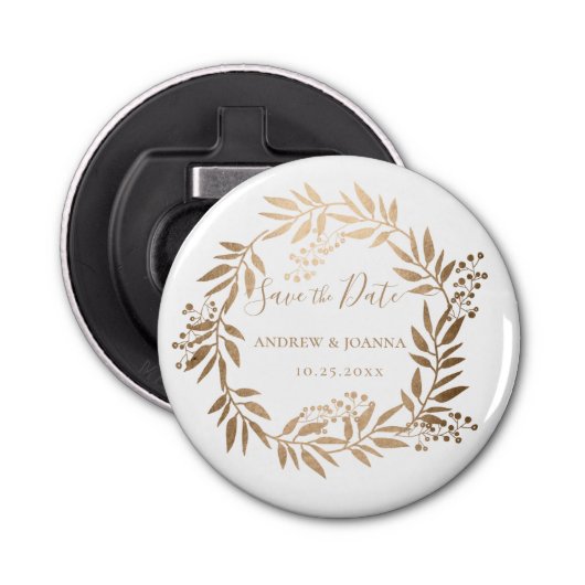 Décapsuleur Monogramme Or Personnalisé Élégant (Devant)