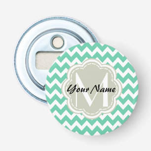 Décapsuleur Monogramme Personnalisé De Monnaie Chevron, Nom Pe