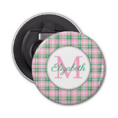 Décapsuleur Monogramme rose et vert preppy (Devant)