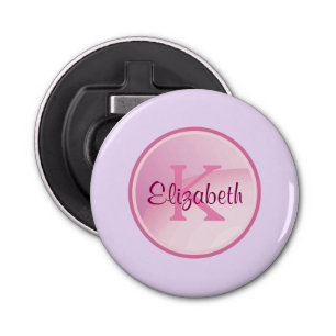 Décapsuleur Monogramme rose sur Lavande pâle violet