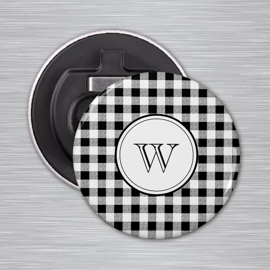 Décapsuleur Monogramme sur le aimant Buffalo Check 2,25 pouces