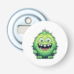 Décapsuleur Monstre de dessin animé vert mignon souriant
