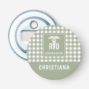 Décapsuleur Motif à Carreaux Personnalisé Diététiste Agréé RD