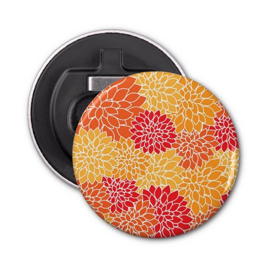 Décapsuleur Motif à fleurs orange (Devant)