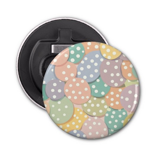 Décapsuleur Motif à points Polka sans couleur pastel (Devant)