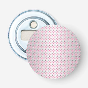 Décapsuleur Motif à pois rose et blanc argenté