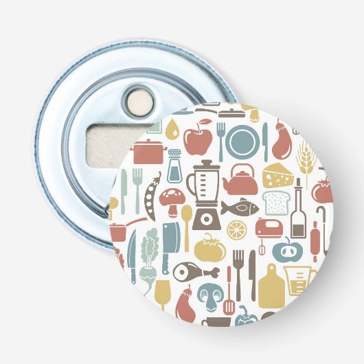 Décapsuleur Motif avec des icônes de cuisine (Devant)
