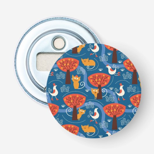 Décapsuleur motif avec les chats et les oiseaux mignons (Devant)