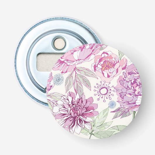 Décapsuleur Motif avec les fleurs roses (Devant)
