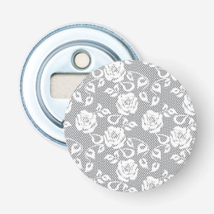 Décapsuleur Motif blanc de dentelle sur l'arrière - plan gris