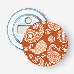 Décapsuleur Motif cachemire, mandarin orange et blanc