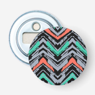 Décapsuleur Motif Chevron Grise, Turquoise Et Corail