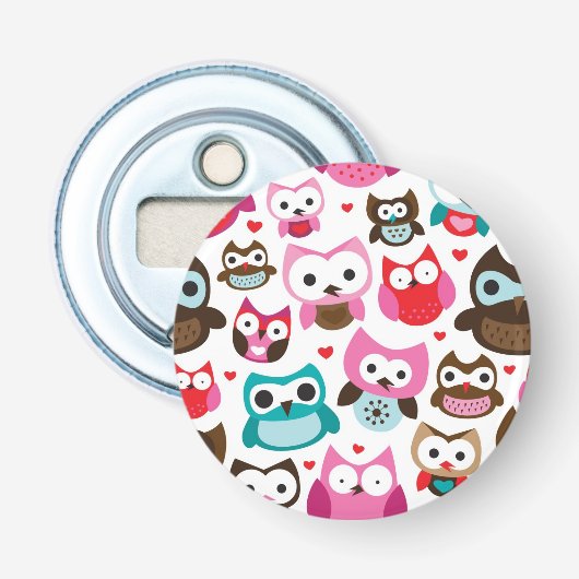 Décapsuleur motif coloré de hibou (Devant)