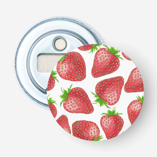 Décapsuleur Motif d'aquarelle de fraises (Devant)