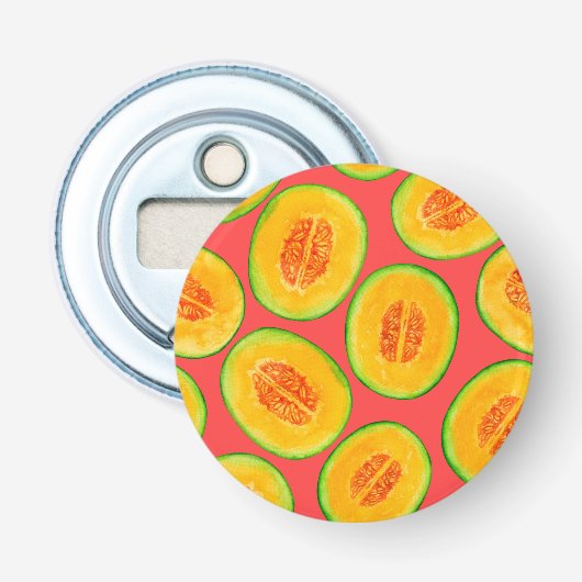 Décapsuleur Motif d'aquarelle de tranches de melon (Devant)