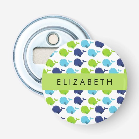 Décapsuleur Motif De Baleines, Beaux Baleines, Votre Nom (Devant)