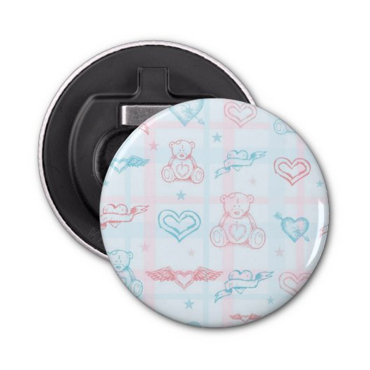 Décapsuleur motif de bébé avec l'ours de nounours (Devant)