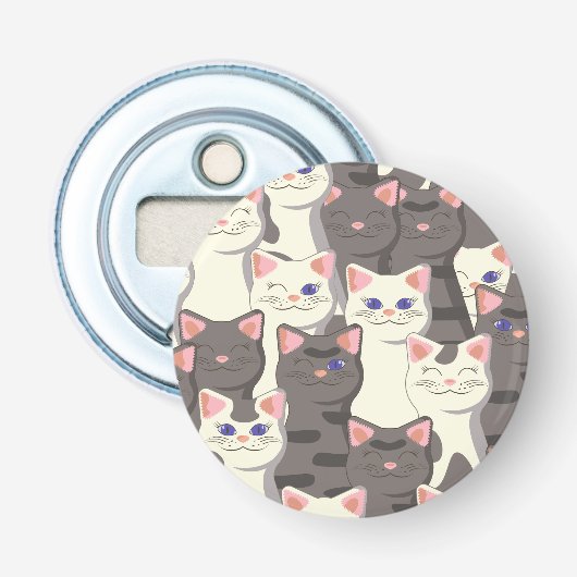 Décapsuleur Motif de chats blancs et gris (Devant)