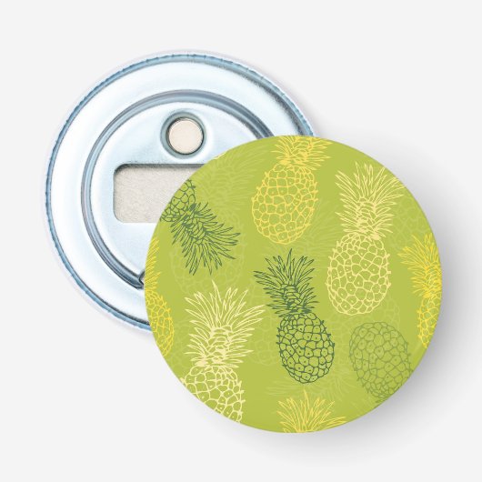 Décapsuleur Motif de contour de l'ananas sur vert (Devant)
