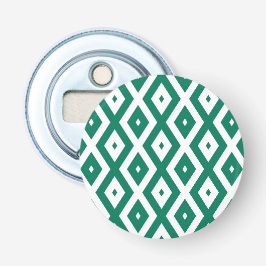 Décapsuleur Motif de diamant vert et blanc (Devant)