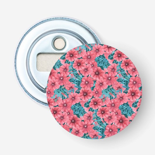 Décapsuleur Motif de fleurs de pétunia rouge (Devant)