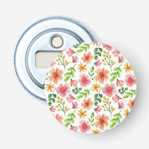 Décapsuleur Motif de fleurs roses à l'aquarelle