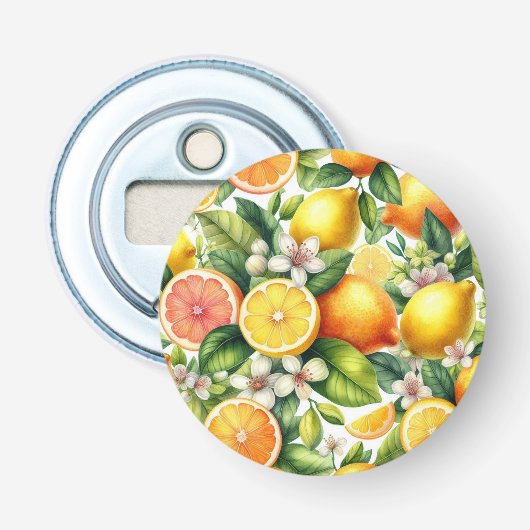 Décapsuleur Motif de fruits d'agrumes à l'aquarelle (Devant)