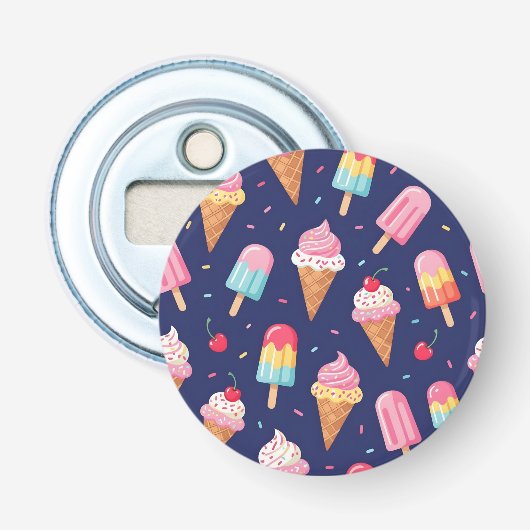 Décapsuleur Motif de glace, popsicles et cerises (Devant)