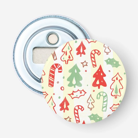 Décapsuleur Motif de houx de sucre de canne d'arbre de Noël (Devant)