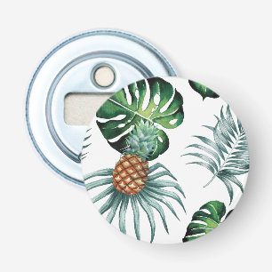Décapsuleur Motif de palmier de jungle à l'aquarelle tropicale
