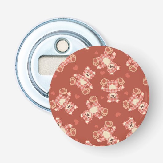 Décapsuleur motif de patchwork d'ours (Devant)