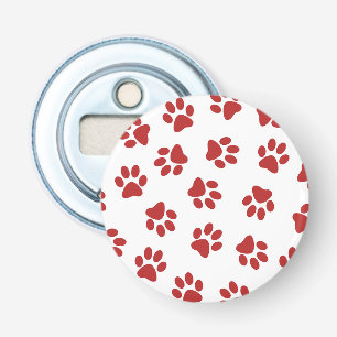 Décapsuleur Motif de pattes, pattes de chien, pattes rouges