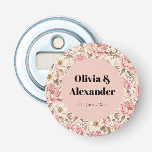 Décapsuleur Motif de pivoines fleuries vintage