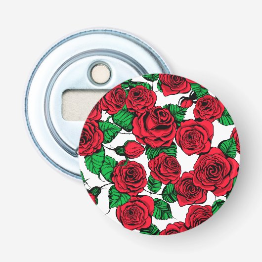 Décapsuleur Motif de roses rouges (Devant)