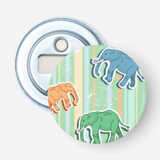 Décapsuleur Motif d'éléphant sur les rayures vertes (Devant)
