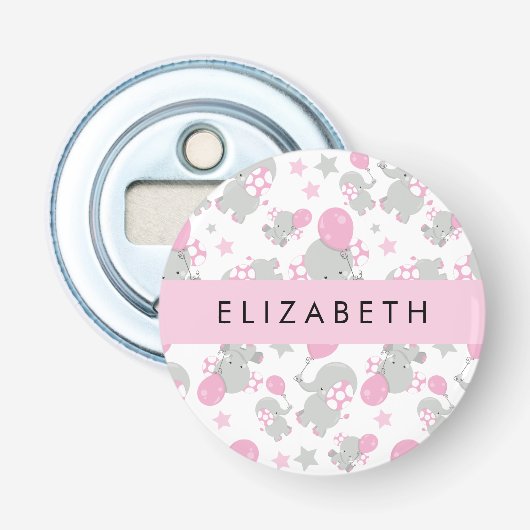 Décapsuleur Motif D'Eléphants, Eléphants Mignons, Votre Nom (Devant)