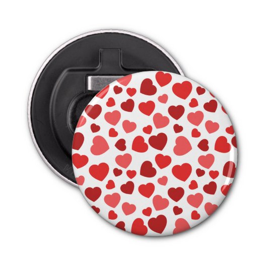 Décapsuleur Motif Des Coeurs, Coeurs Rouges, Motif Des Coeurs (Devant)