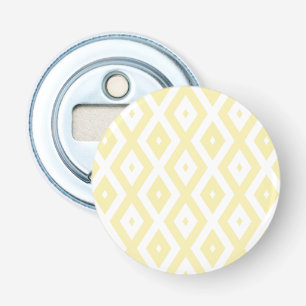 Décapsuleur Motif diamant jaune pâle et blanc