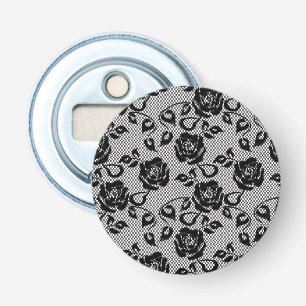 Décapsuleur motif en dentelle noire sur arrière - plan blanc