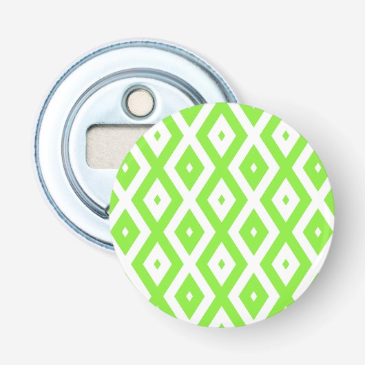 Décapsuleur Motif en diamant vert et blanc (Devant)