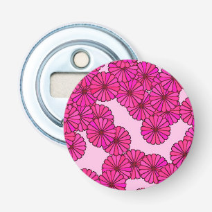 Décapsuleur Motif floral Art Déco - magenta sur rose
