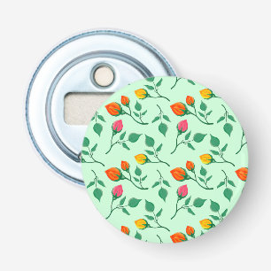 Décapsuleur Motif floral avec fleurs roses colorées