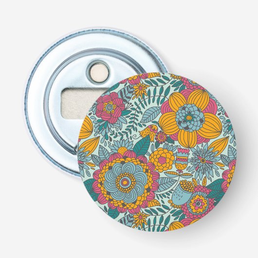 Décapsuleur Motif floral coloré (Devant)