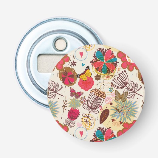 Décapsuleur Motif floral dans le rétro style 4 (Devant)