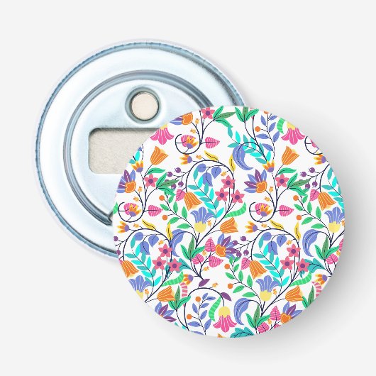 Décapsuleur Motif floral exotique coloré (Devant)